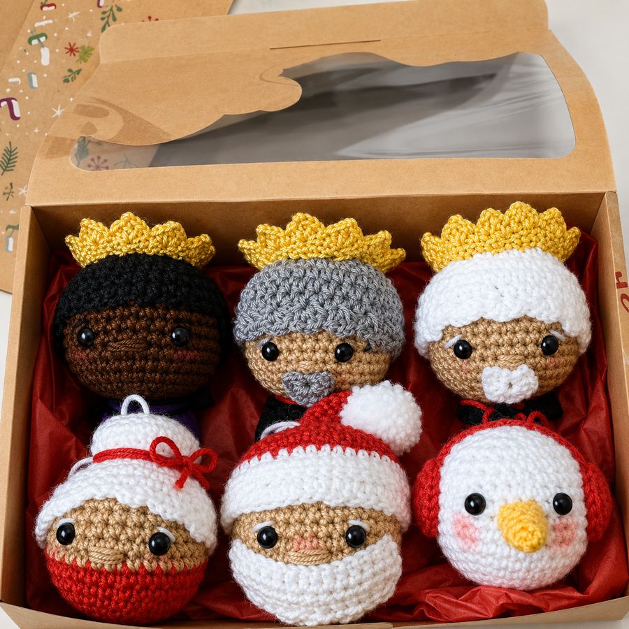 Set navideño de crochet, Reyes Magos